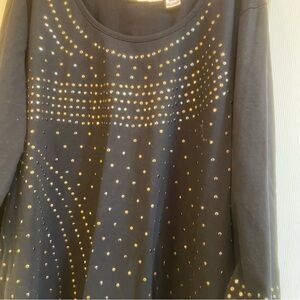 Roaman's Black Top with Gold Stud Pattern.   (73)